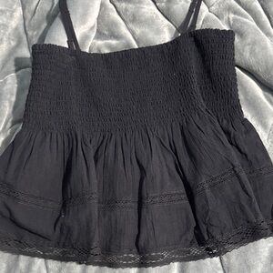 American Eagle Outfitters Black Smocked Camisole
